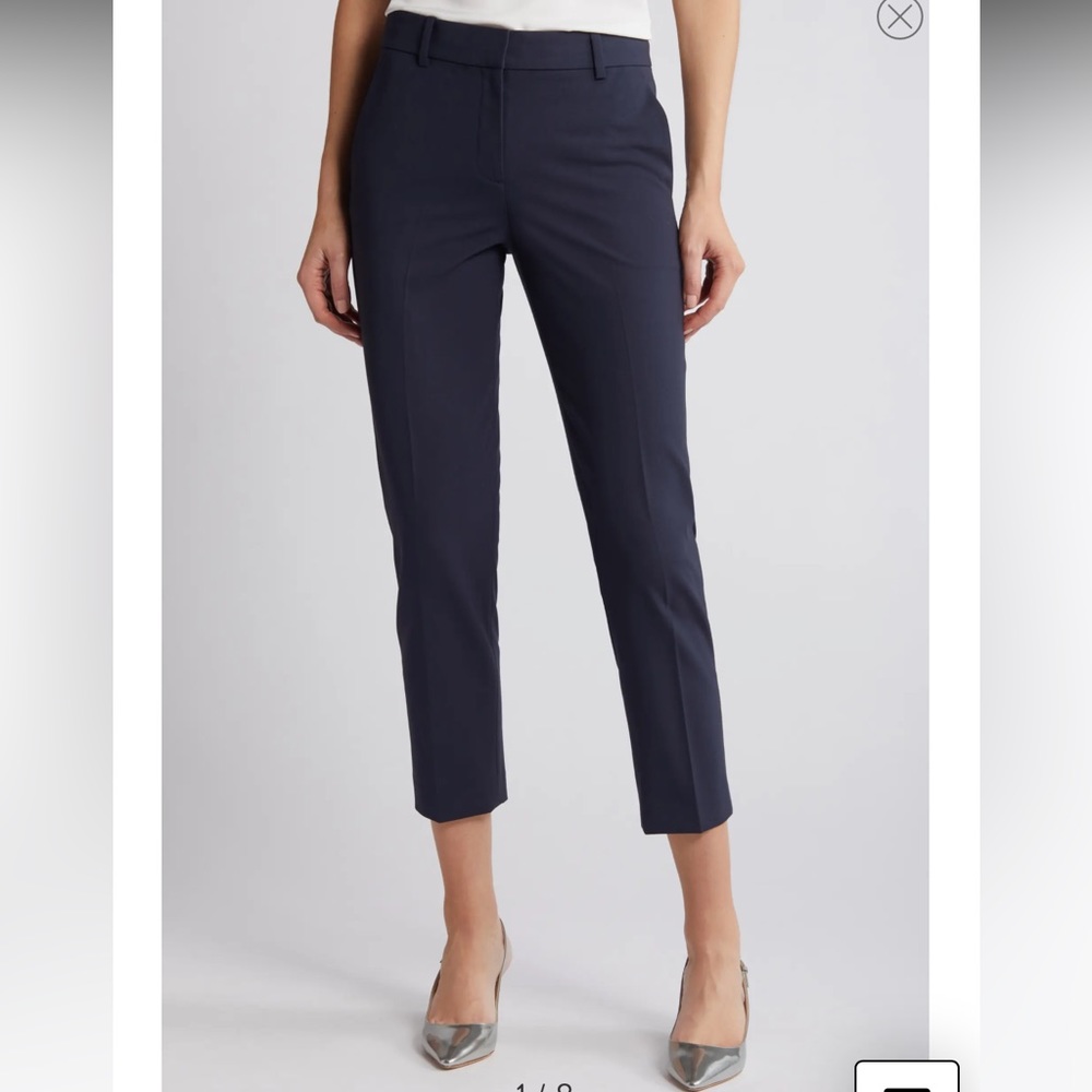 Theory Treeca Traceable Wool Navy Pants